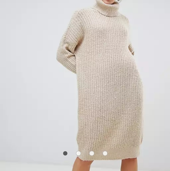 WNOT Rolled High Neck Sweater Dress - Picture 1 of 9